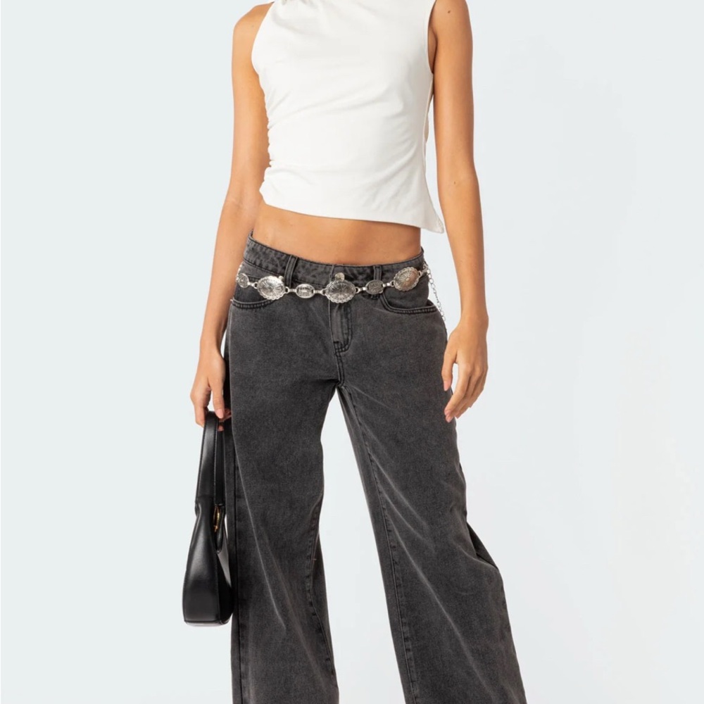 Edikted Charcoal Flare Jeans